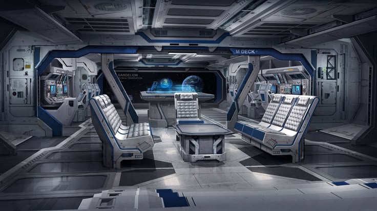 Detailed galactic fantasy space colony setup