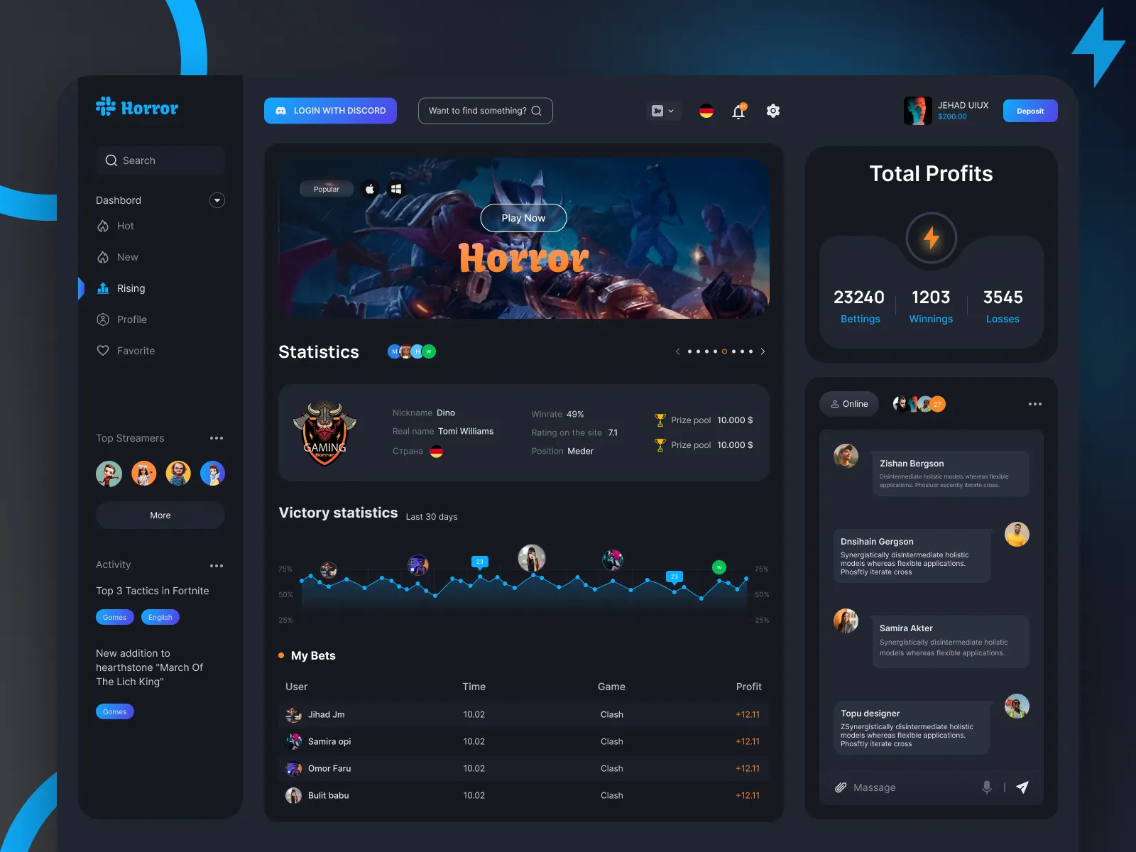 Minimalist dashboard for quick gaming selections